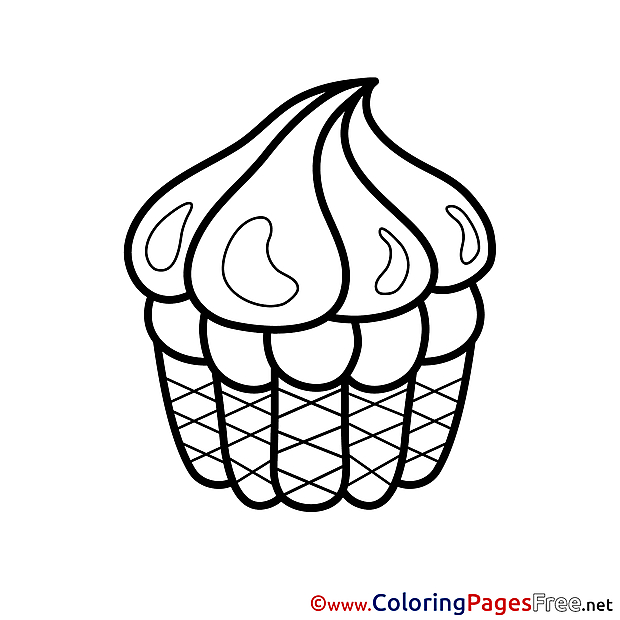 Printable Coloring Pages Cake Happy Birthday