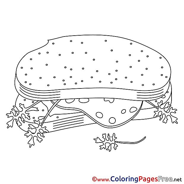 Sandwich Colouring Page printable free