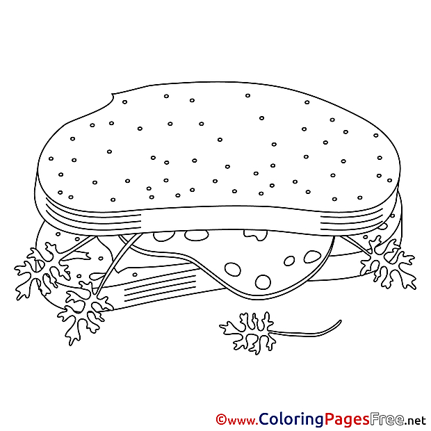 Sandwich Colouring Page printable free
