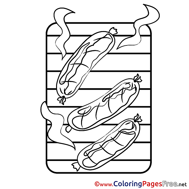 Sausage for Kids printable Colouring Page