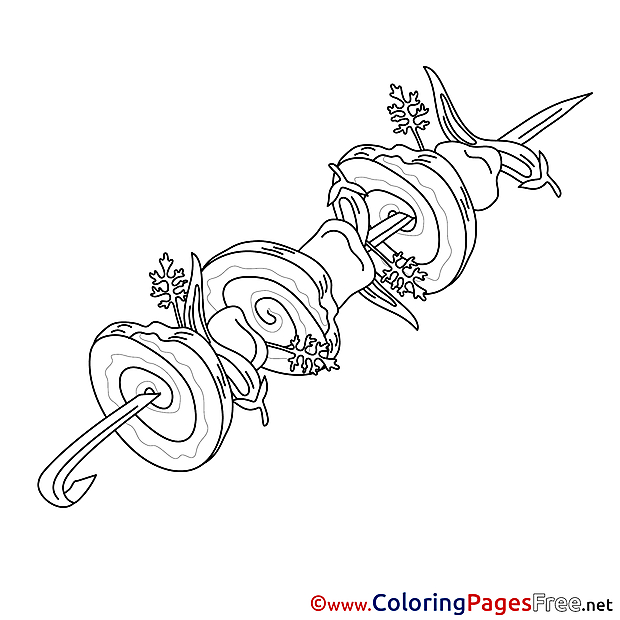 Skewer Kids free Coloring Page