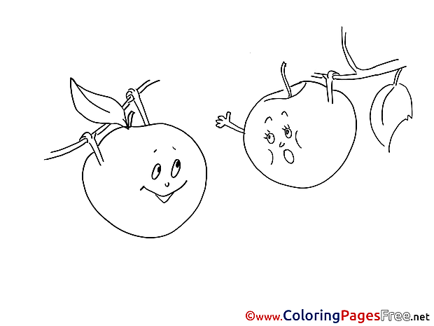 Apples free printable Coloring Sheets