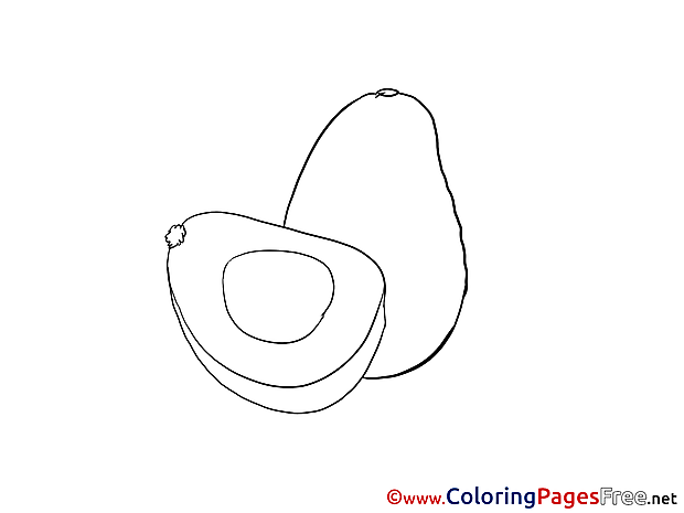 Avocado for Children free Coloring Pages