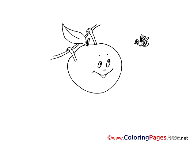 Bee Kids download Apple Coloring Pages