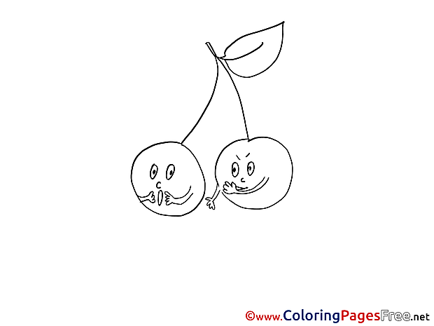 Cherry printable Coloring Sheets download