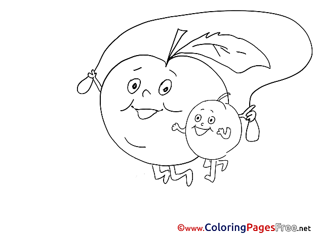 Colouring Page Apples printable free