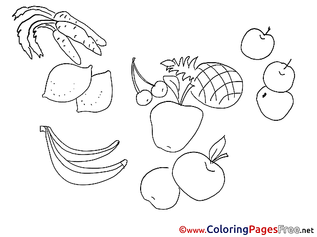 Fruits Children download Colouring Page