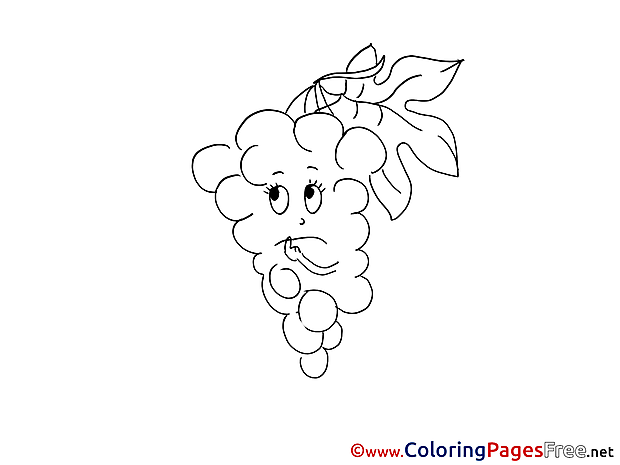 Grapes for Children free Coloring Pages