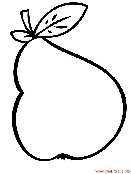 Pear coloring page for free fruits