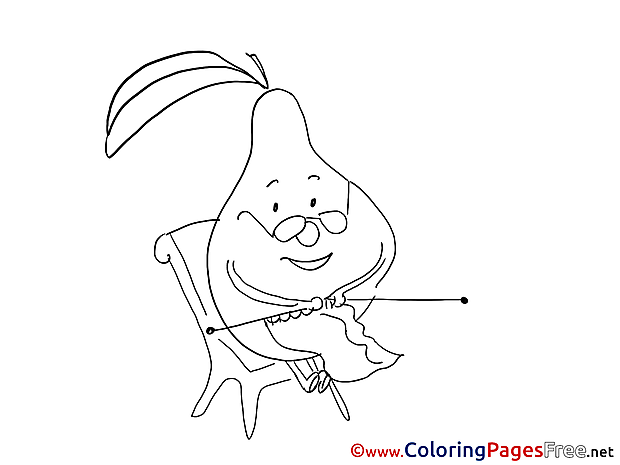 Pear Colouring Page printable free