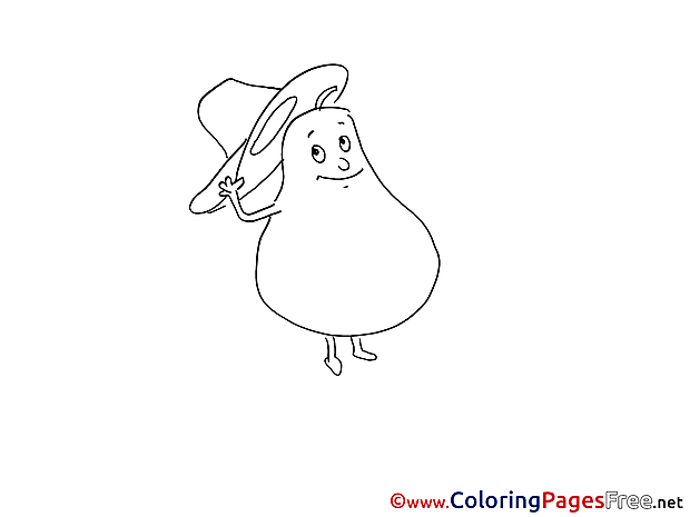 Pear Kids free Coloring Page