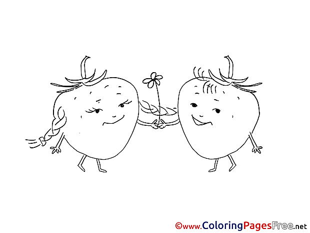 Strawberry free printable Coloring Sheets