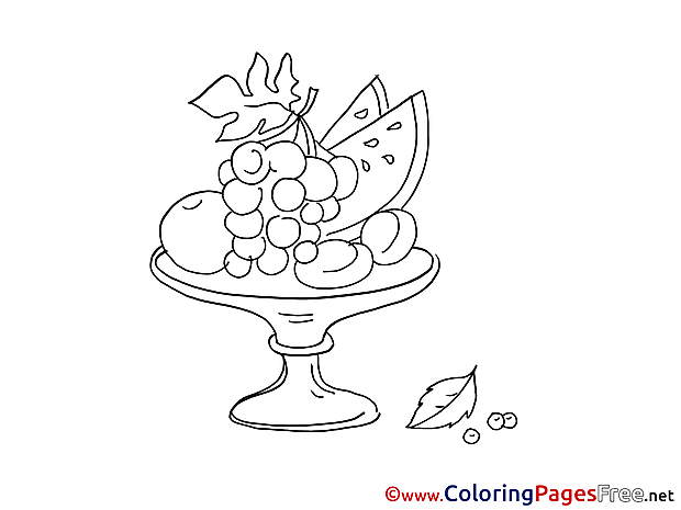 Vase Coloring Pages Fruits for free