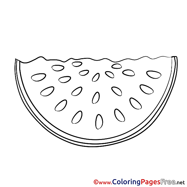 Watermelon free Colouring Page download