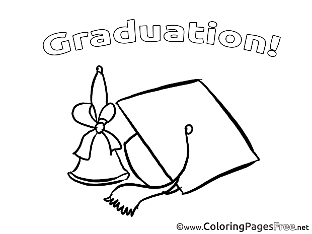 Bell Graduation Colouring Sheet Cap free