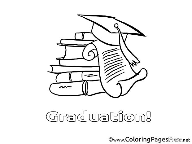 Books School Kids Graduation Coloring Page