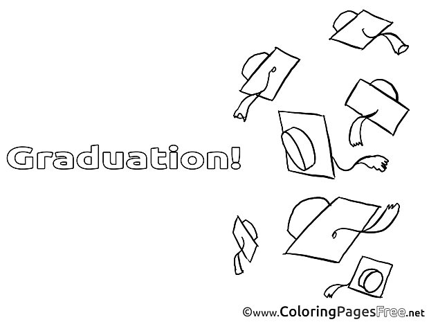 Caps Colouring Sheet download Graduation