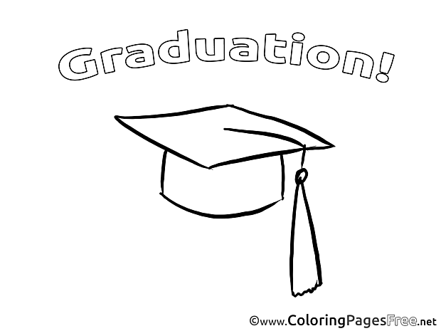Children Graduation Colouring Page Cap