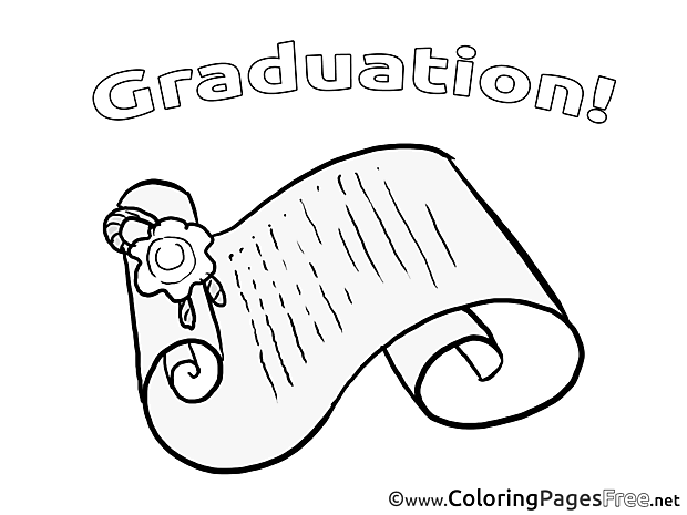 Coloring Pages Graduation Certificate