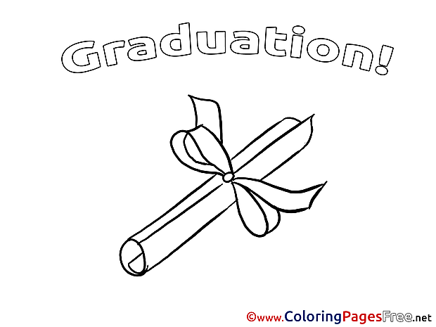 Diploma free Colouring Page Graduation