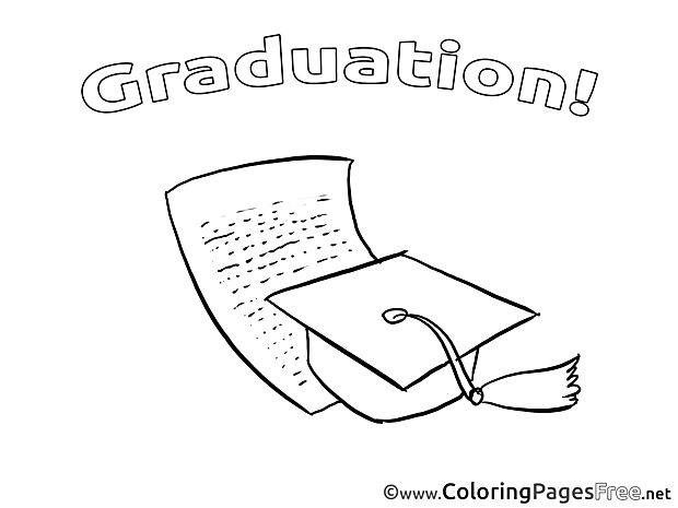 Diploma Graduation Coloring Pages free