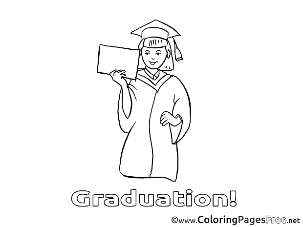 For Kids Graduation Colouring Page