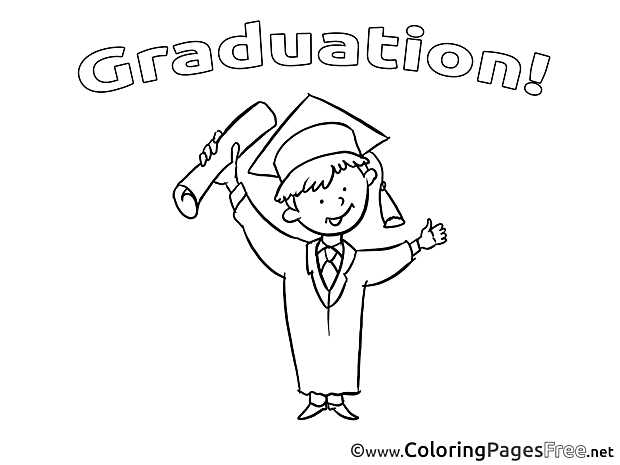 Graduation Coloring Page Kids