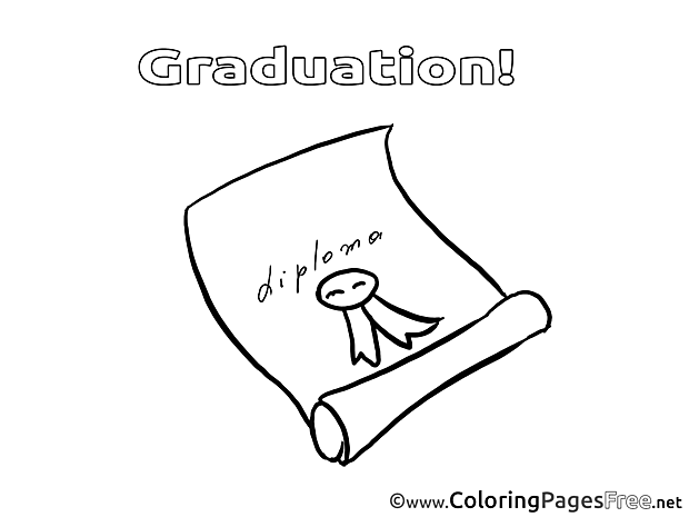 Kids Diploma Graduation Coloring Pages