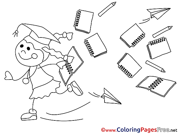 Little Girl Coloring Sheets Graduation free