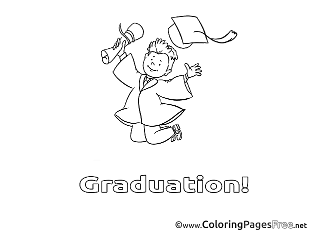 Man with Diploma Kids Graduation Coloring Pages