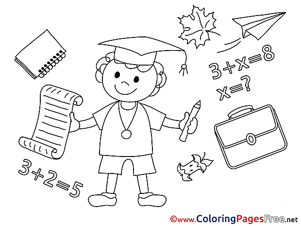Math School Coloring Pages Graduation