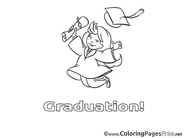 Student Colouring Page Graduation free