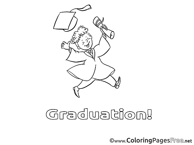 Student for Kids Graduation Colouring Page
