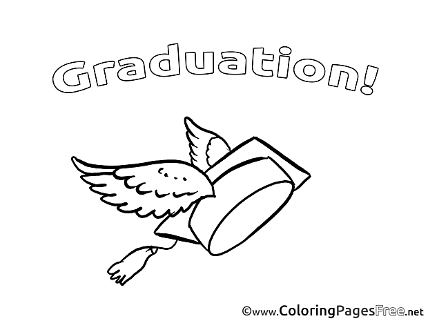 Wings on Cap Colouring Page Graduation free