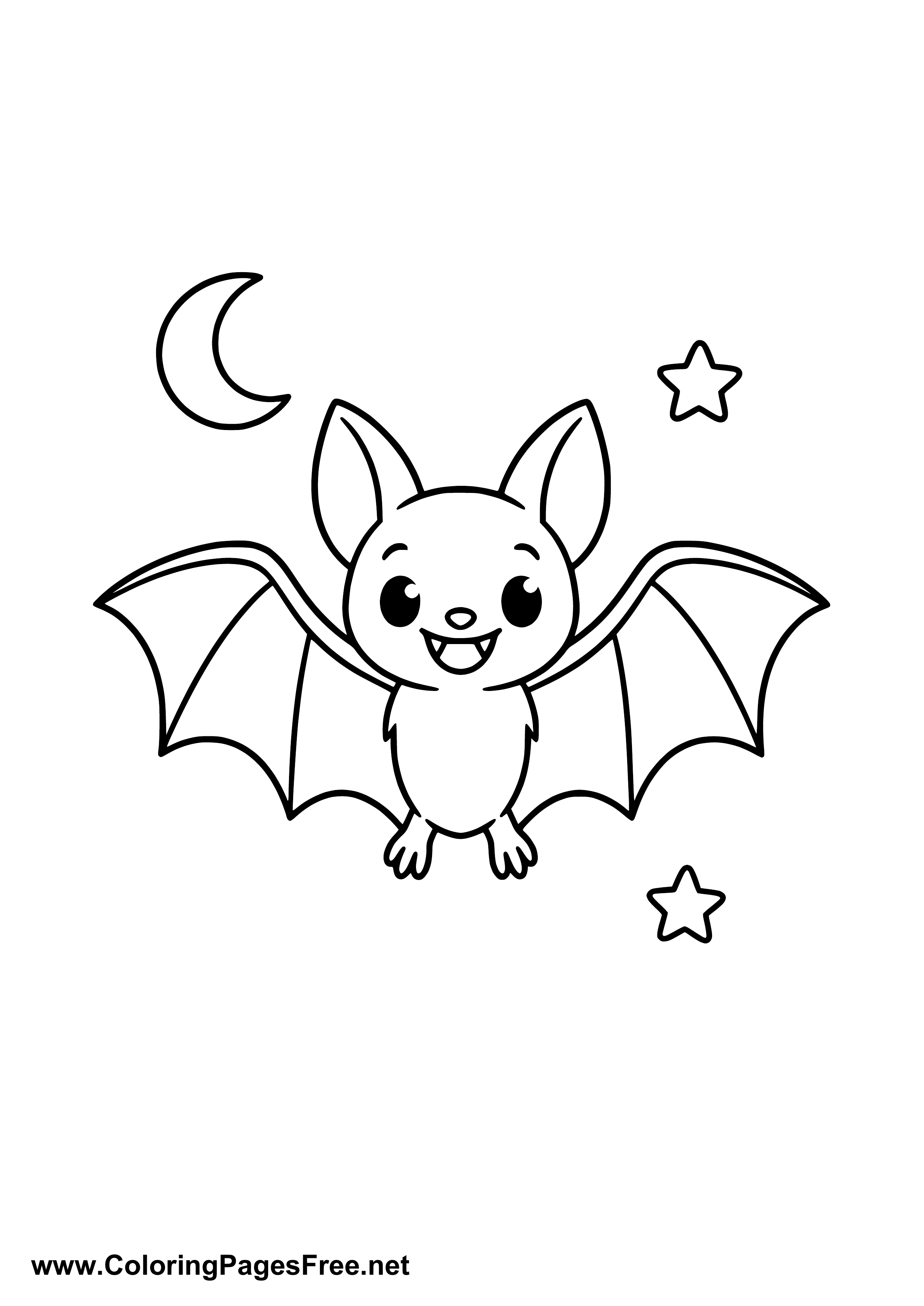 Bat Coloring Page Halloween