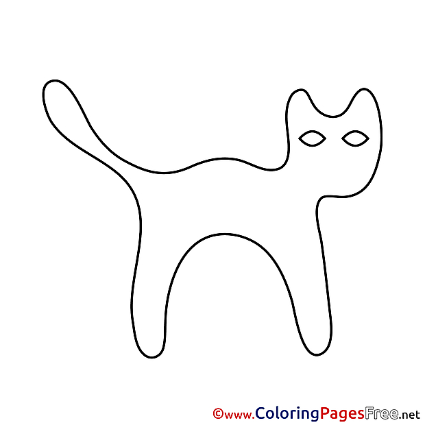 Black Cat Halloween free Coloring Pages