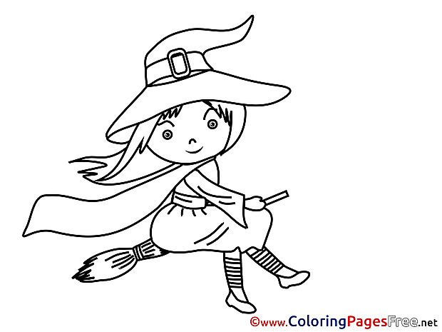 Broom Witch printable Coloring Pages Halloween