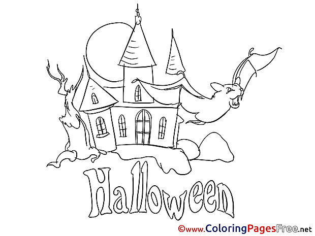Castle printable Halloween Coloring Sheets