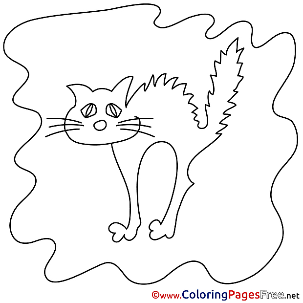 Cat Halloween free Coloring Pages