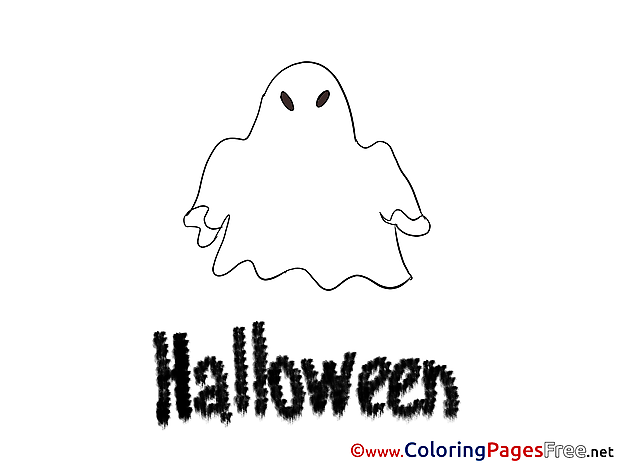 Children Halloween Colouring Page Ghost