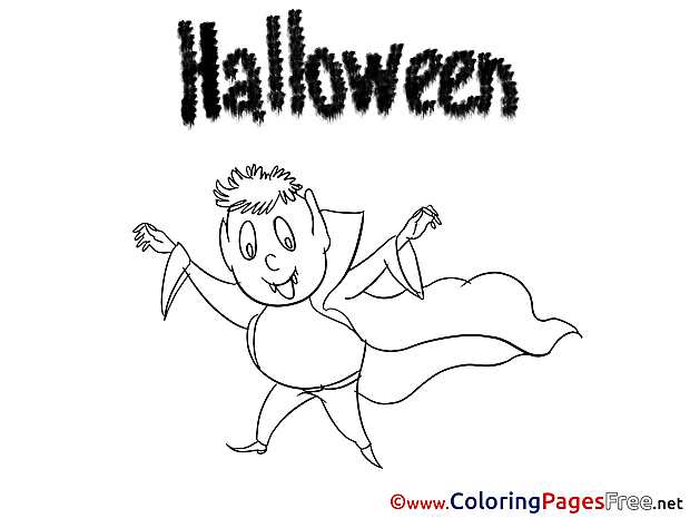 Dracula for Kids Halloween Colouring Page