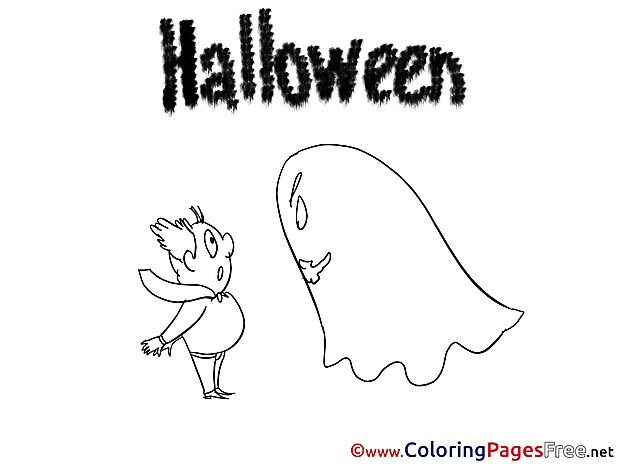 Ghost Halloween Colouring Sheet free