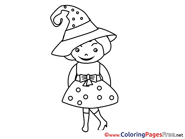 Girl Costume free Halloween Coloring Sheets