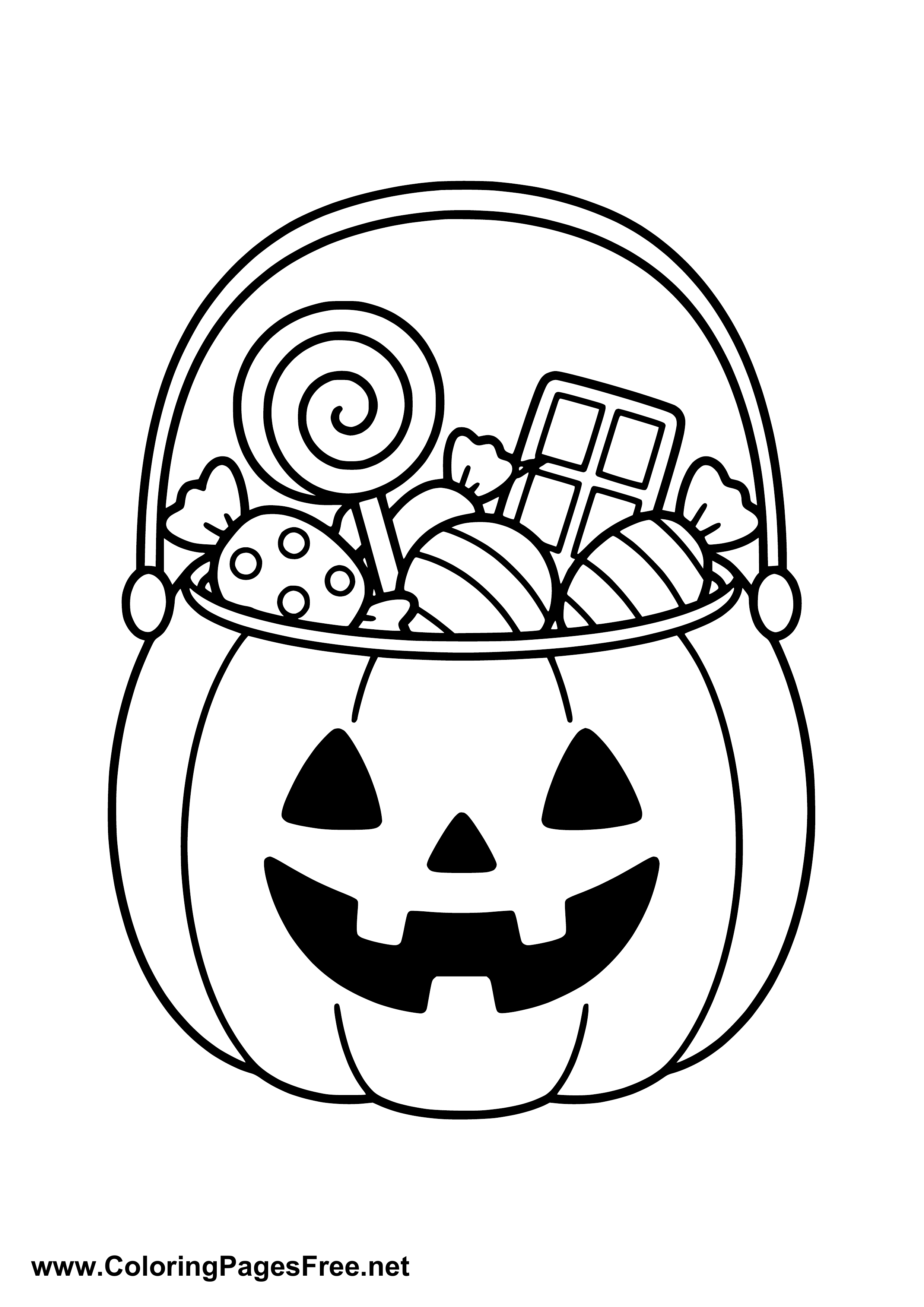 Halloween Candy Bucket Coloring Page