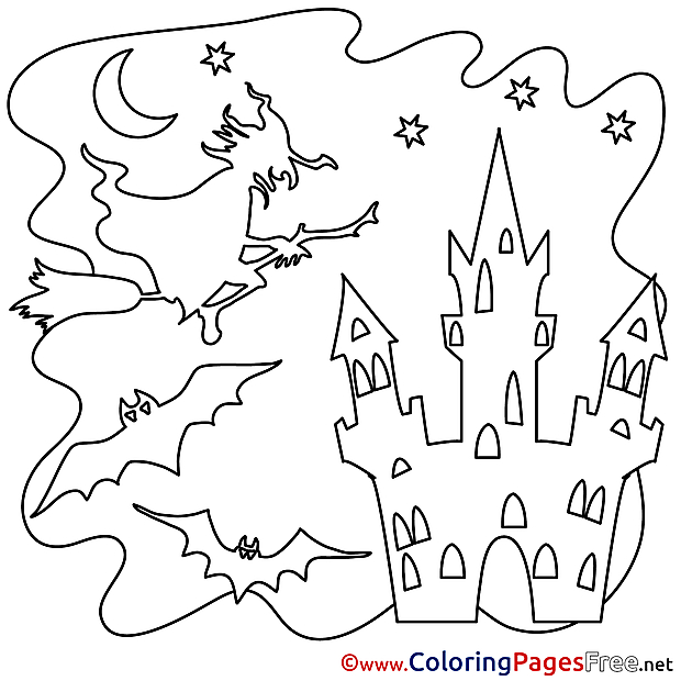 Halloween Coloring Pages download Castle