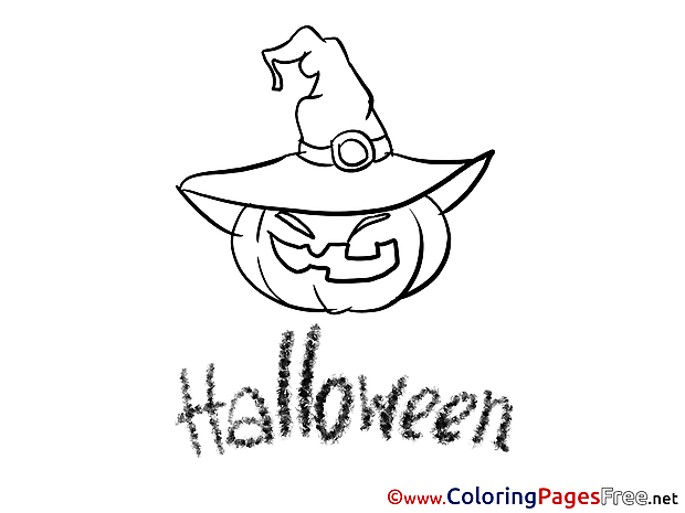 Hat Pumping Halloween Coloring Pages free