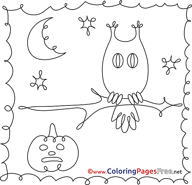 Image Halloween free Coloring Pages Owl