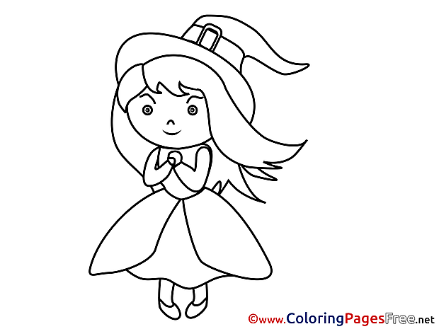 Little Sorceress download Halloween Coloring Pages