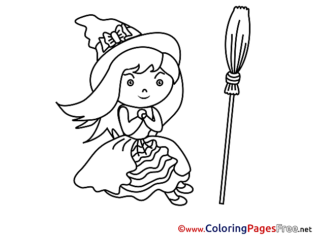 Little Sorceress printable Coloring Pages Halloween