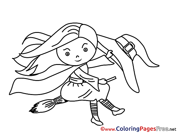 Little Witch Coloring Sheets Halloween free